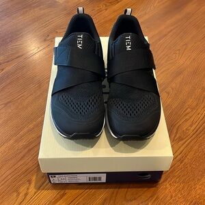 Used black Tiem indoor cycling shoes
